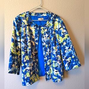 Dressbarn Open Front Floral Classic Jacket 3/4 Sleeves Collarless sz. 22/24…
